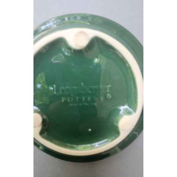 Longaberger Pottery Woven Traditions Lidded Jar 16 oz Ivy Green Salt 1 Pint - Picture 11 of 11